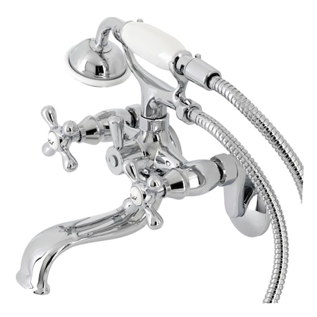 Kingston Brass KS226C Wall Mount Tub Faucet with Hand Shower, Polished Chrome KS226C